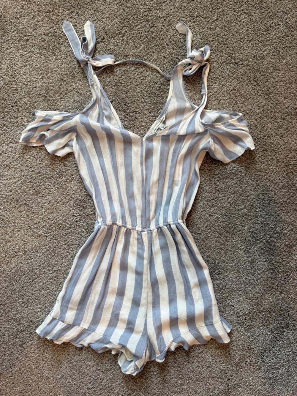 Striped Blue and White Romper